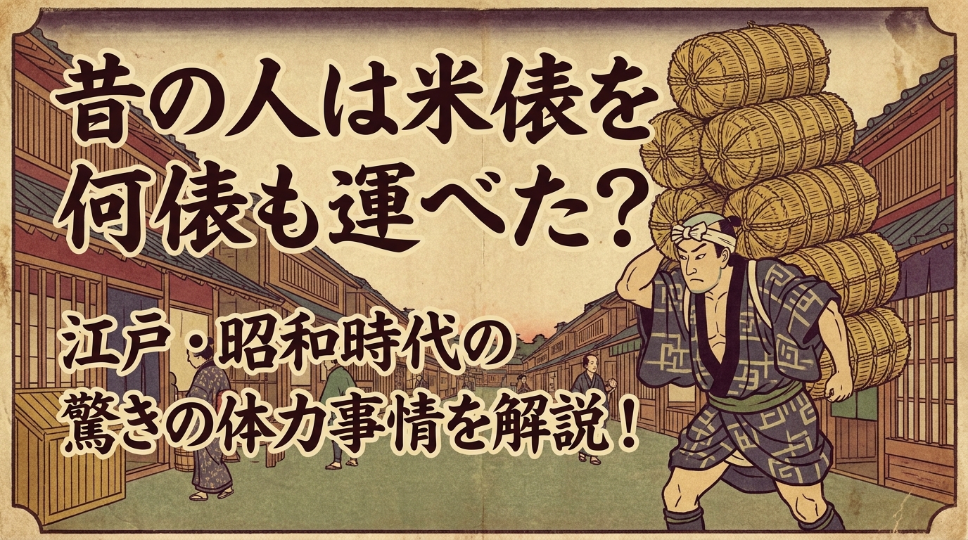 昔の人は米俵を何俵も運べた？江戸・昭和時代の驚きの体力事情を解説！