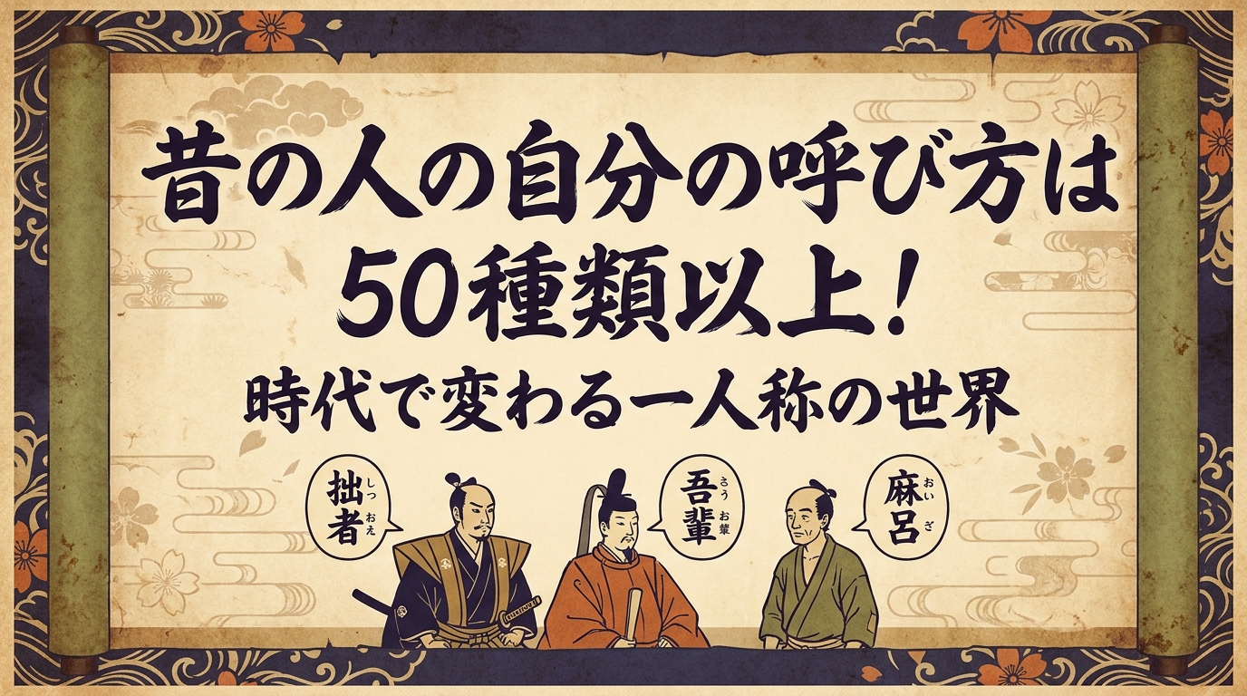 昔の人の自分の呼び方は50種類以上！時代で変わる一人称の世界