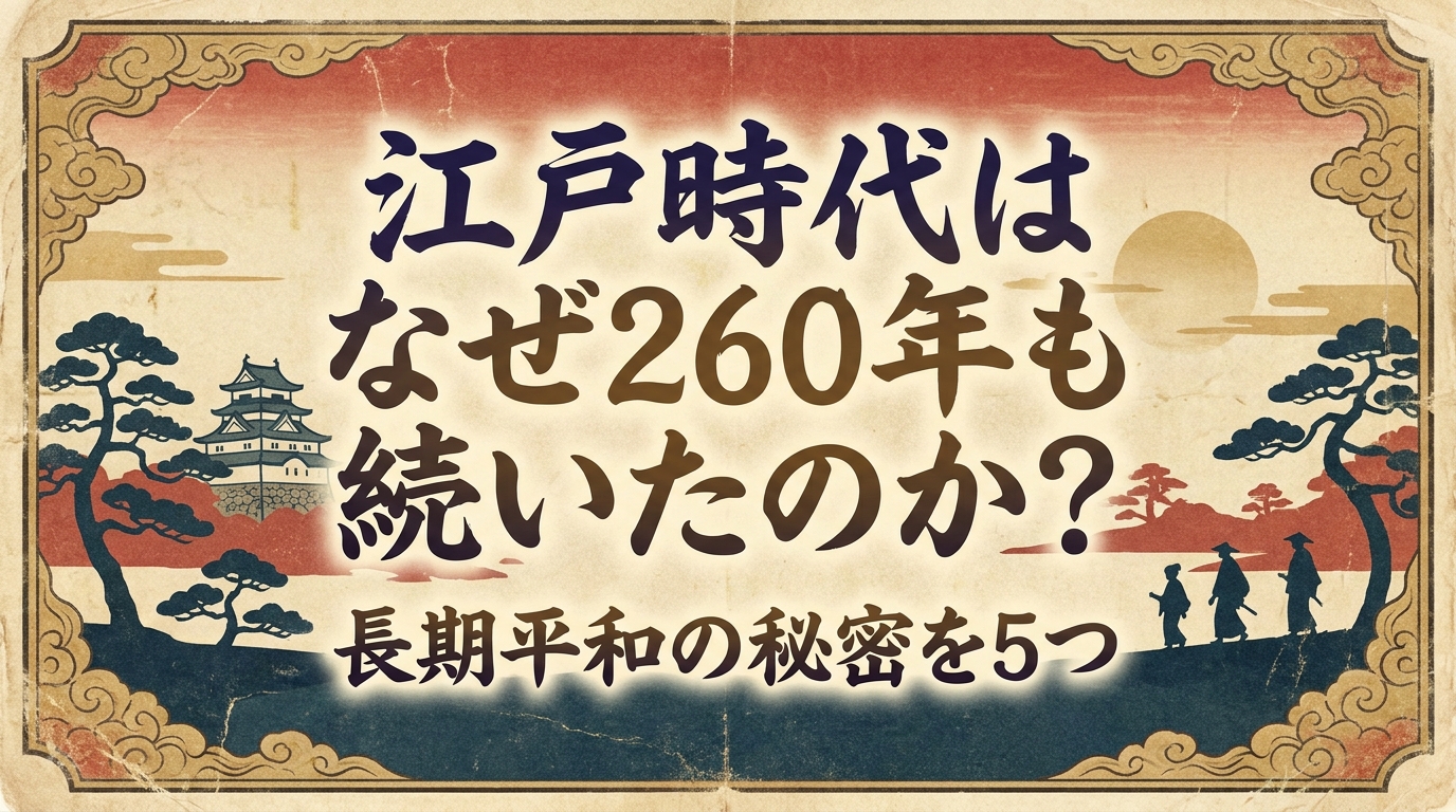 江戸時代はなぜ260年も続いたのか？長期平和の秘密を5つの理由から解説！
