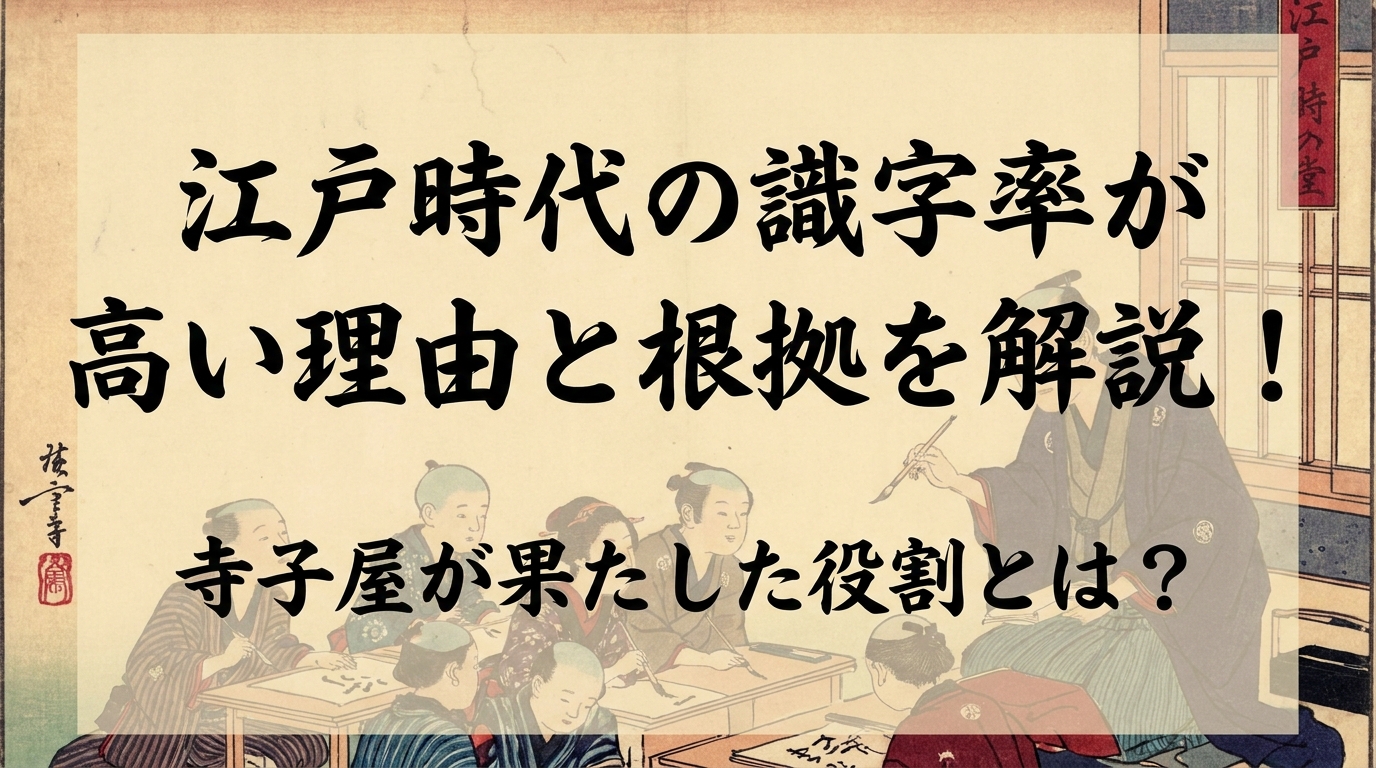 江戸時代の識字率が高い理由と根拠を解説！寺子屋が果たした役割とは？