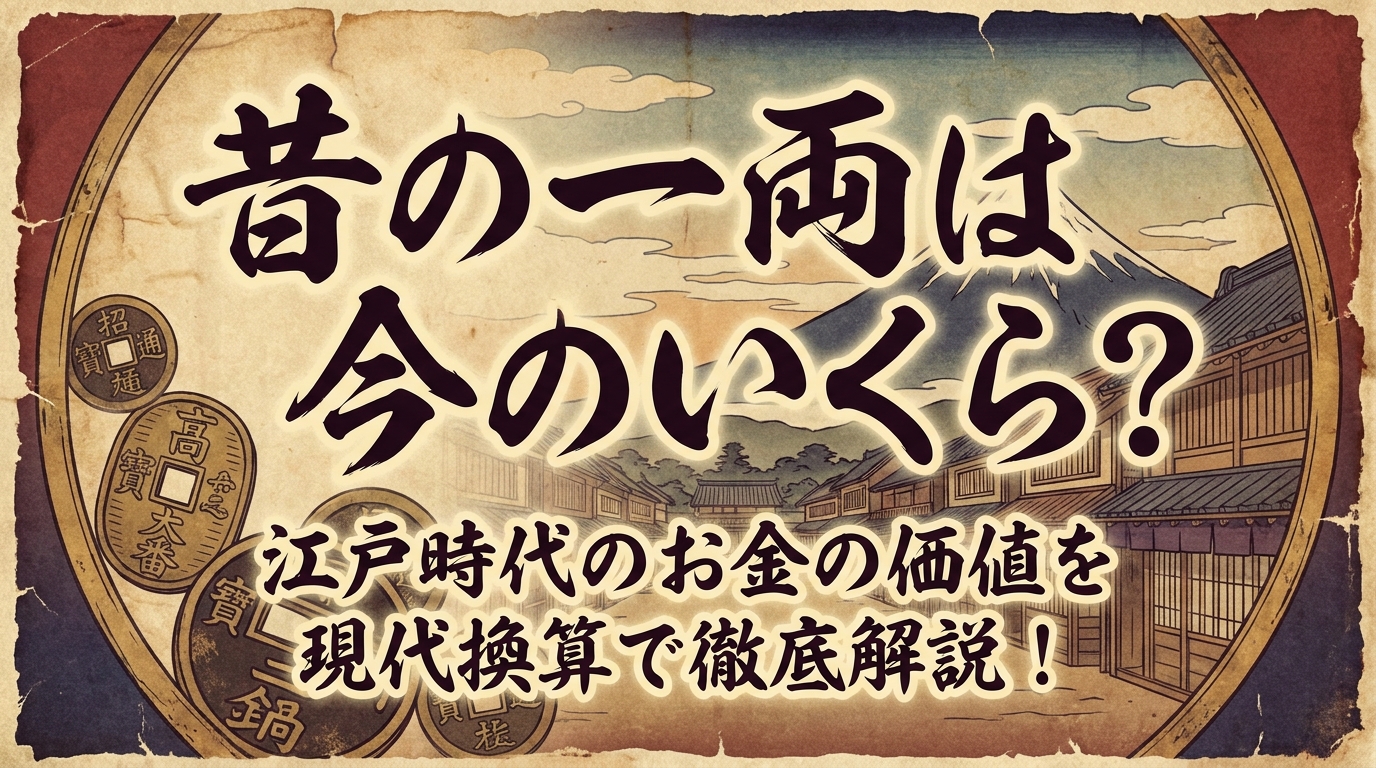 昔の一両は今のいくら？江戸時代のお金の価値を現代換算で徹底解説！