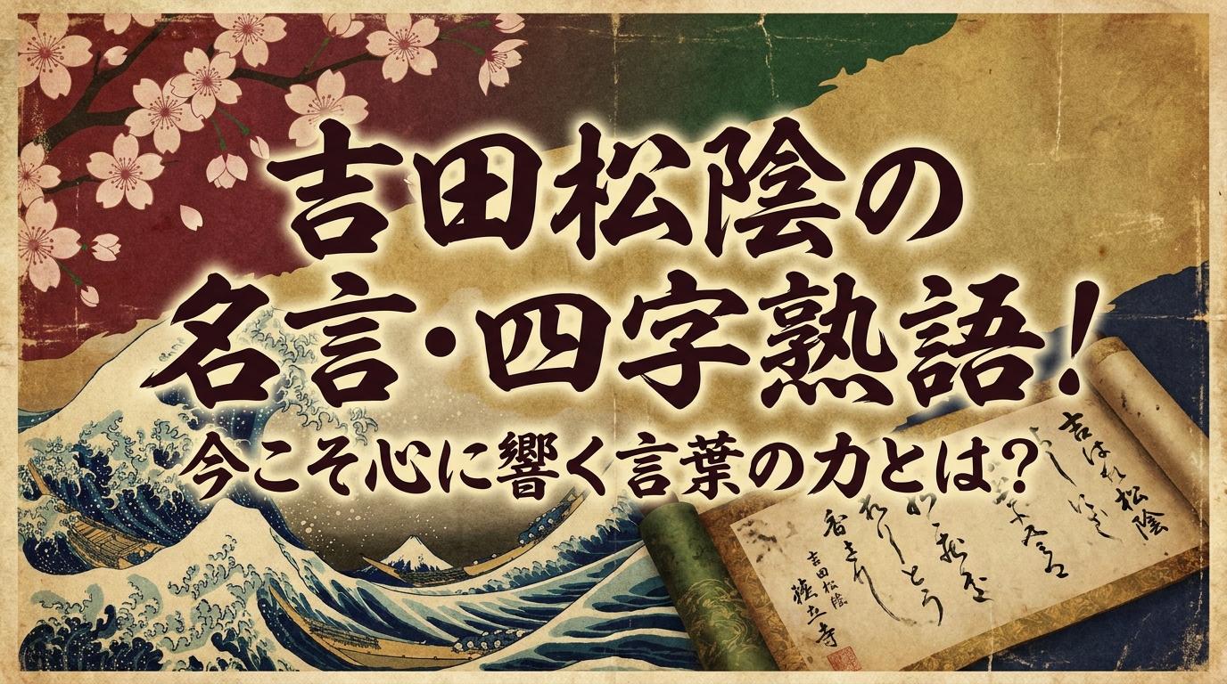 吉田松陰の名言・四字熟語！今こそ心に響く言葉の力とは？
