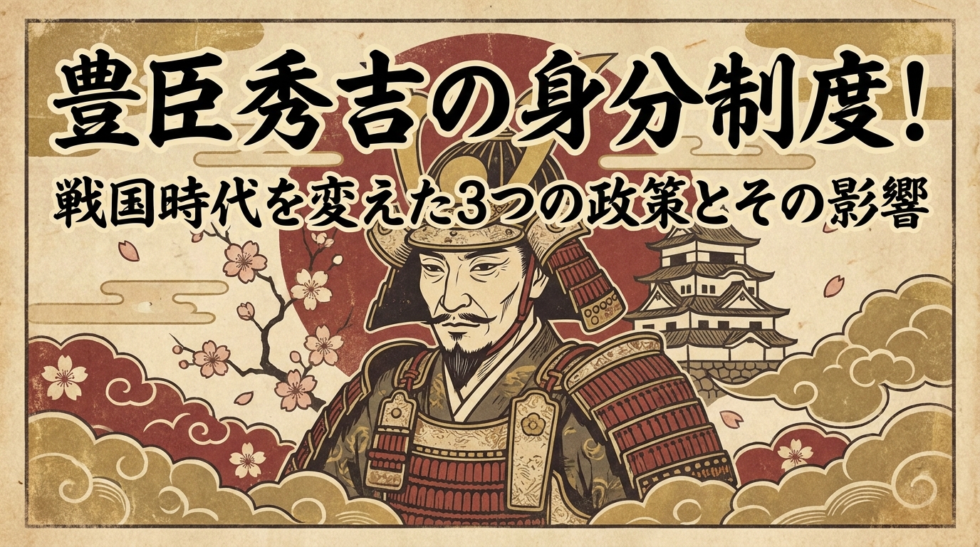 豊臣秀吉の身分制度！戦国時代を変えた3つの政策とその影響