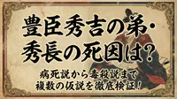 豊臣秀吉の弟・秀長の死因は？病死説から毒殺説まで複数の仮説を徹底検証！