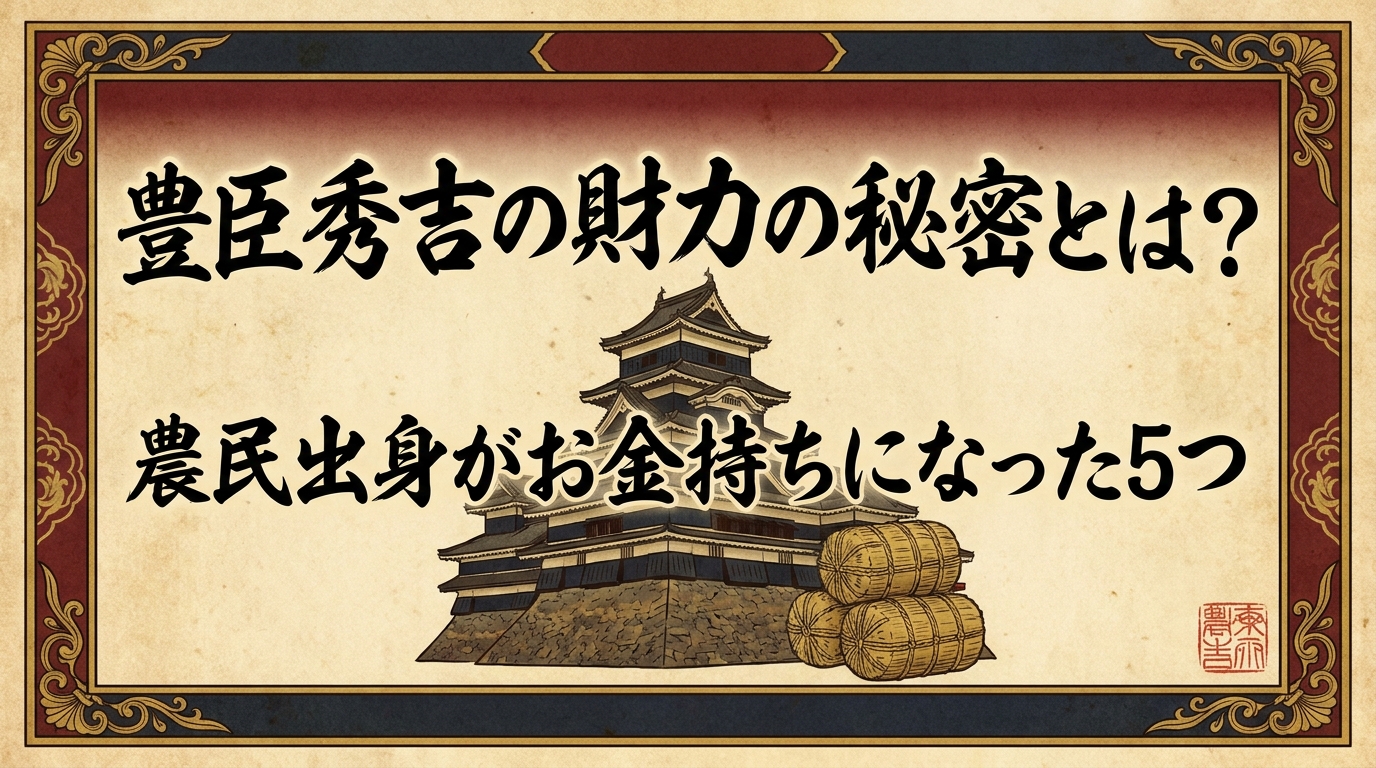 豊臣秀吉の財力の秘密とは?農民出身がお金持ちになった5つの理由!