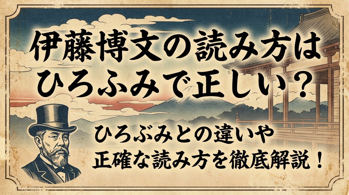 伊藤博文の読み方はひろふみで正しい？ひろぶみとの違いや正確な読み方を徹底解説！